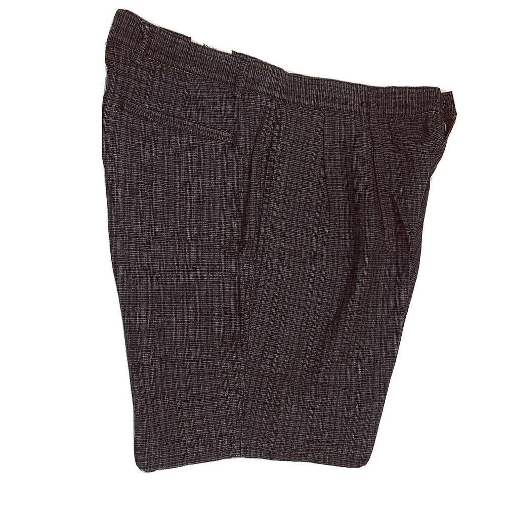 New 36 Baxter Natural Jeanswear Chino Linen Blend Pleated Front Shorts 20" Side